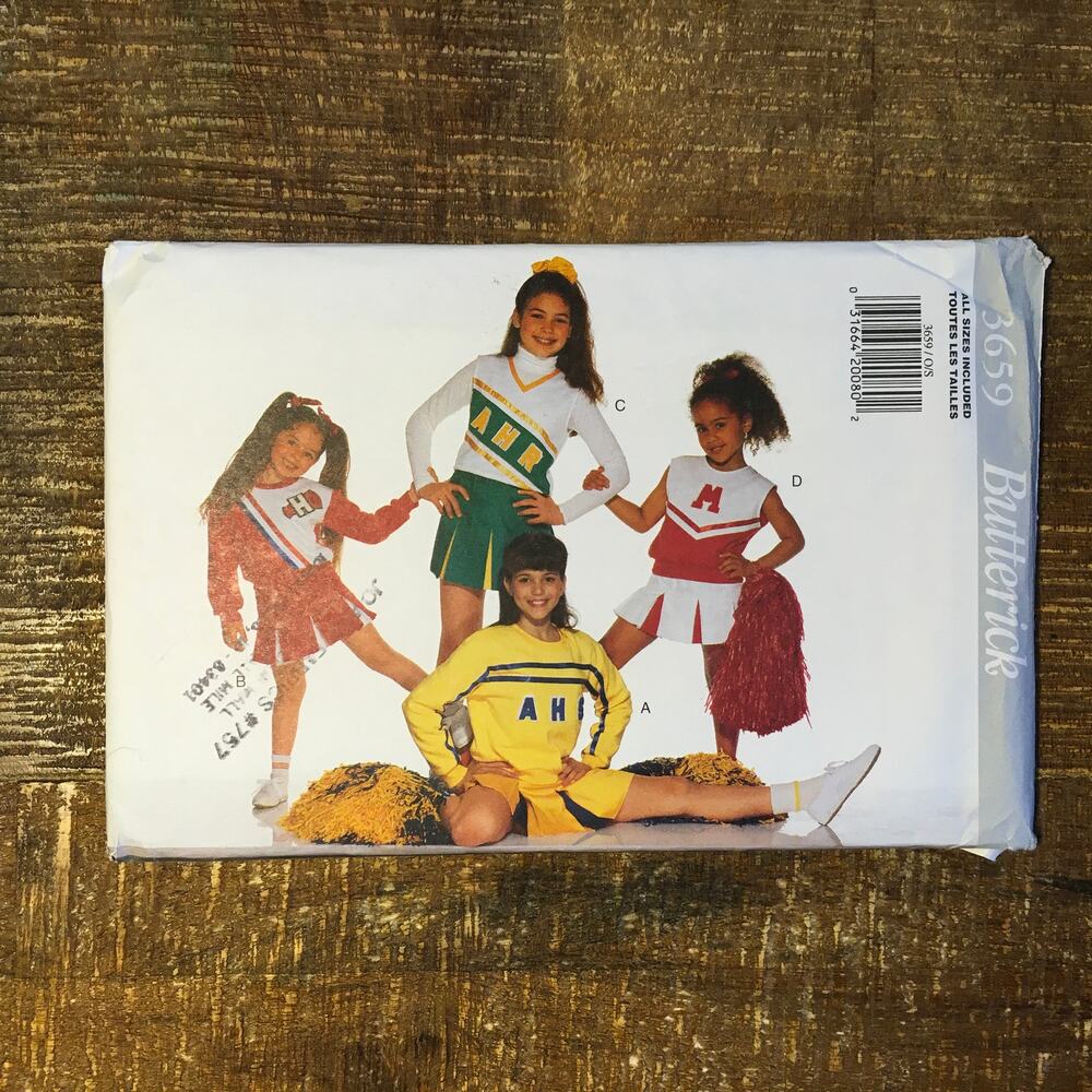Butterick 3659 Sewing Pattern Costume Cheerleader Uniform Dance Cheer 4-14 UNCUT